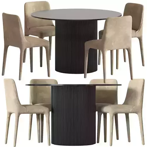 Globewest Penny Chair and Temple and Webster Black Anika Table 