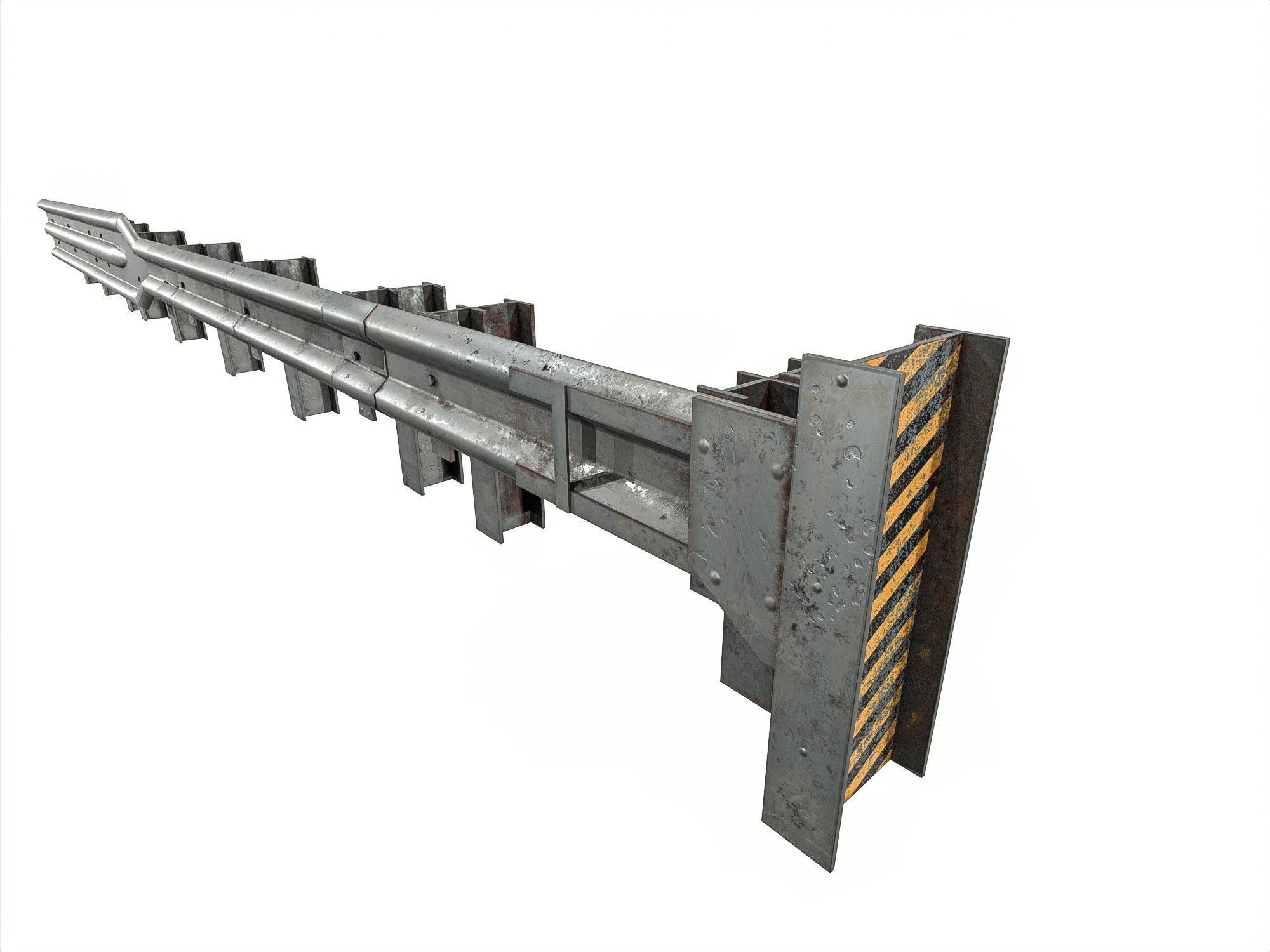 Road Railing pack Low-poly 3D model_3