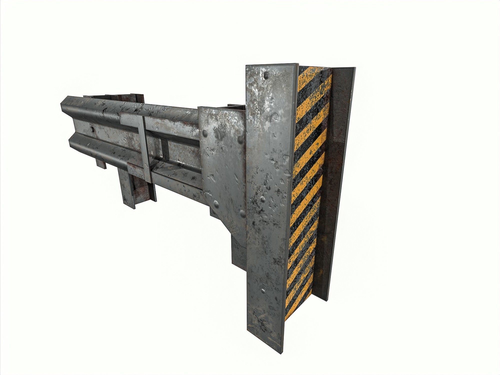 Road Railing pack Low-poly 3D model_19