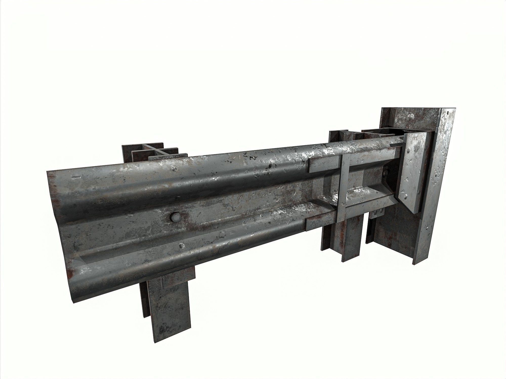 Road Railing pack Low-poly 3D model_18