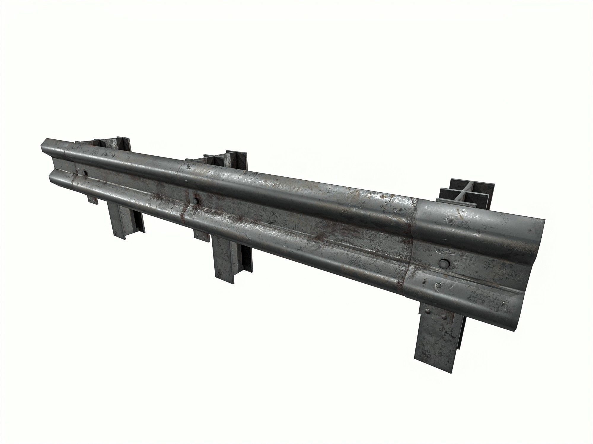 Road Railing pack Low-poly 3D model_13