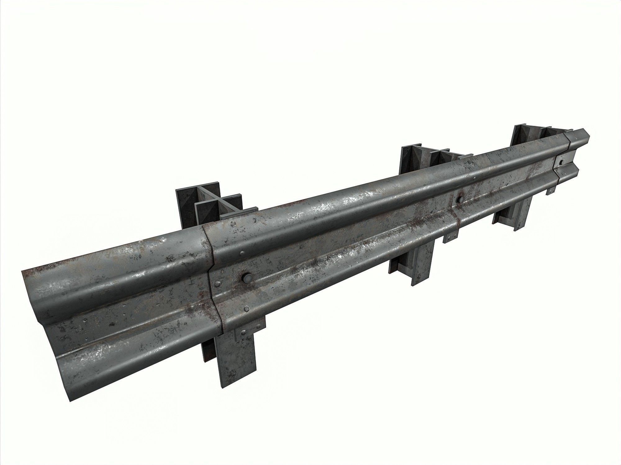 Road Railing pack Low-poly 3D model_14