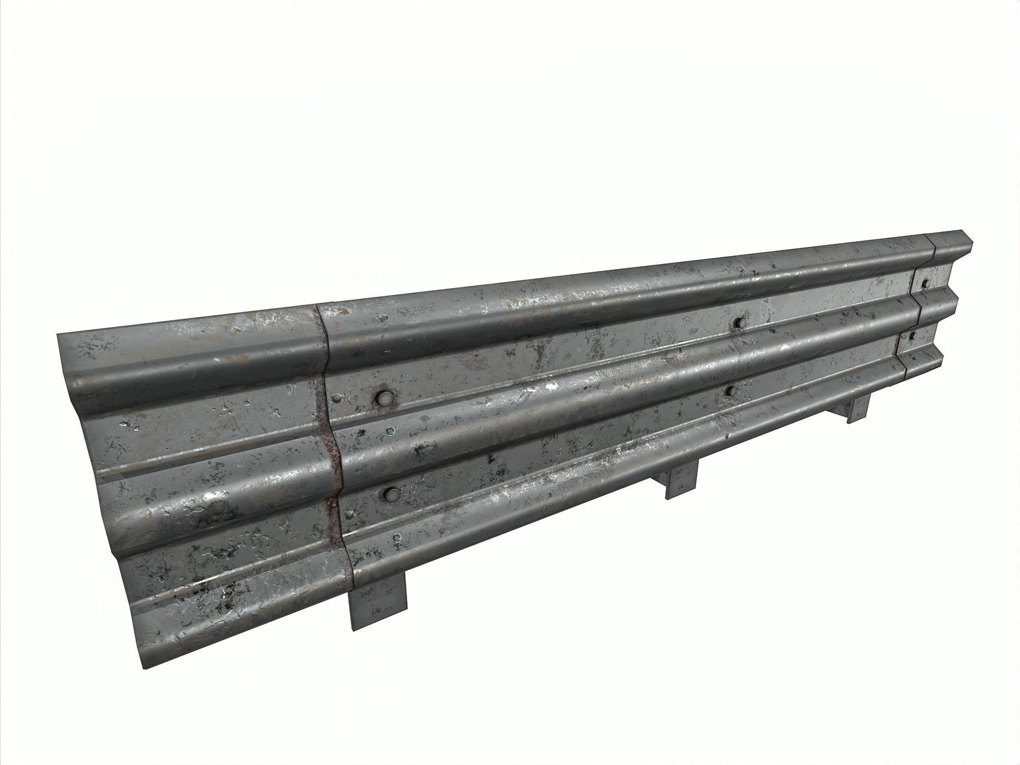 Road Railing pack Low-poly 3D model_15