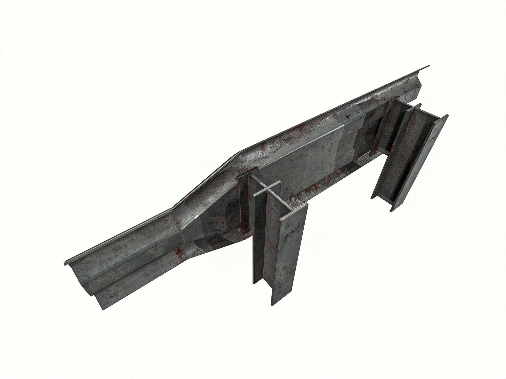 Road Railing pack Low-poly 3D model_11