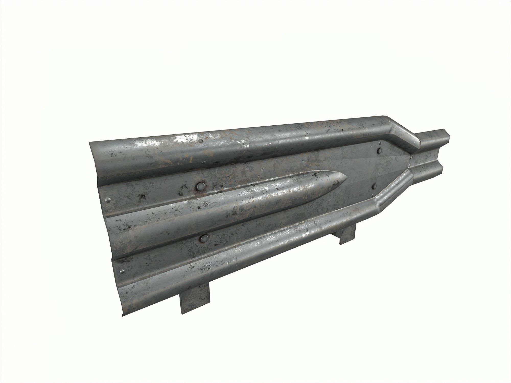 Road Railing pack Low-poly 3D model_10