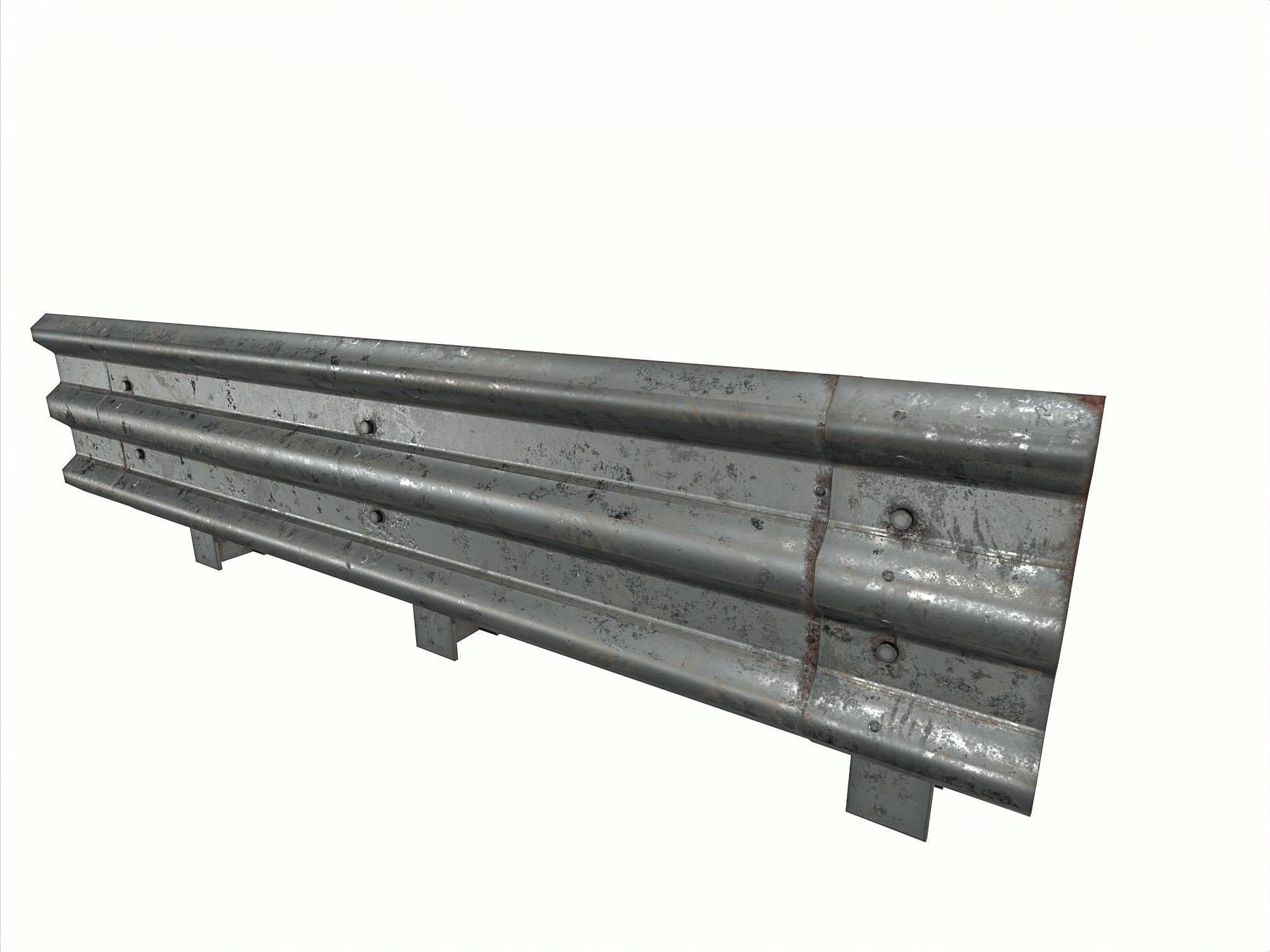 Road Railing pack Low-poly 3D model_16