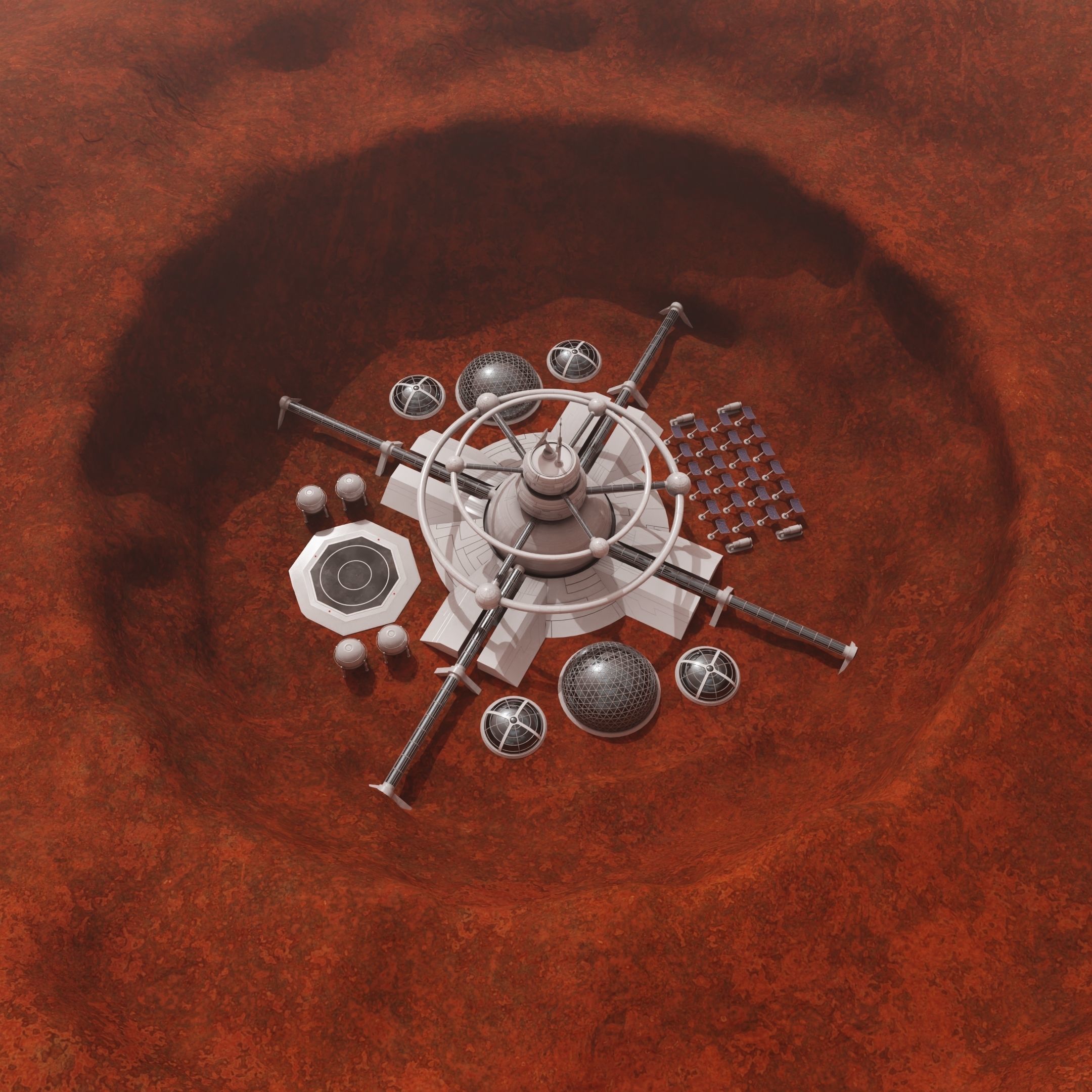 Mars Colony 4K PBR 3D model_1