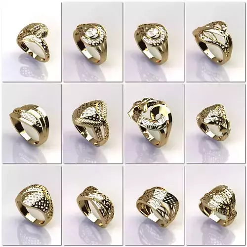 80 Files - Fancy Women Ring Womens Rings Plain Models STL 3DM 3D Model Collection