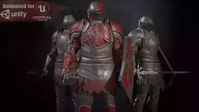 NPC Knight4 Low-poly 3D model