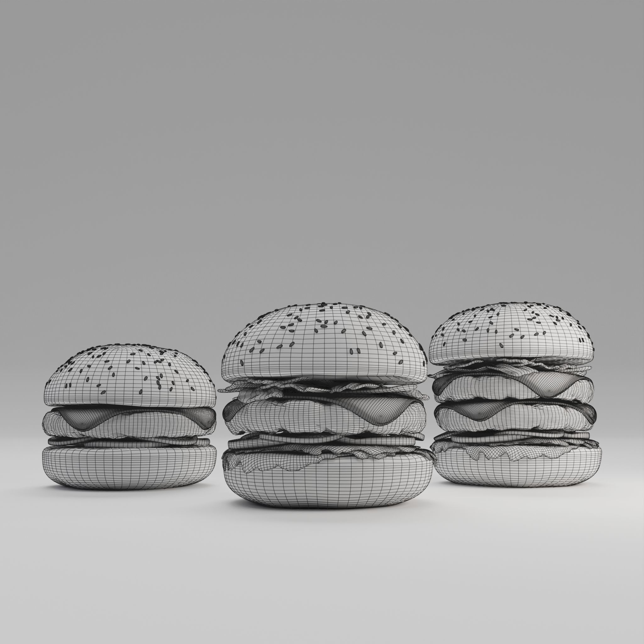 Burger - Cheese Burger - Bacon Burger 3D model_3