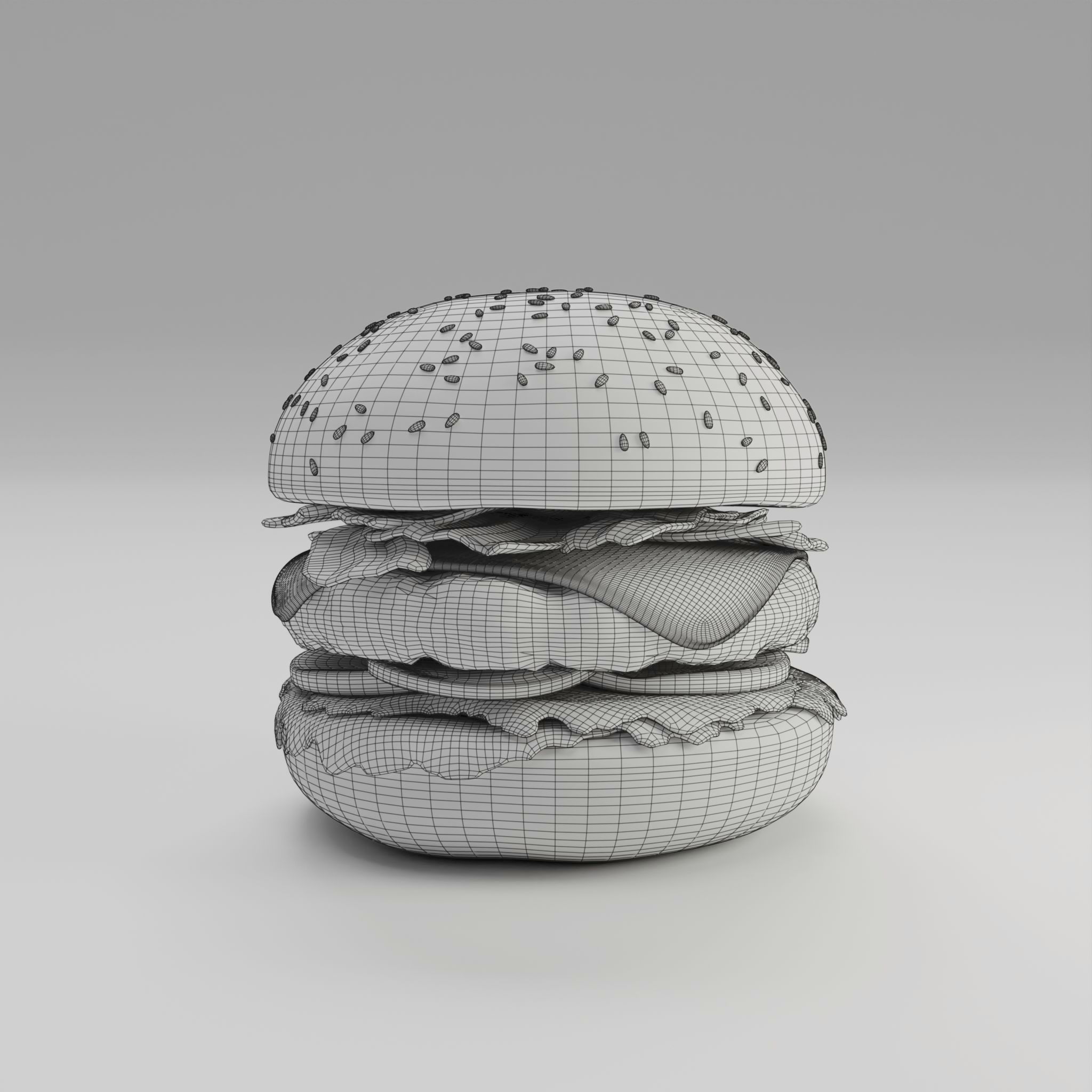 Burger - Cheese Burger - Bacon Burger 3D model_5