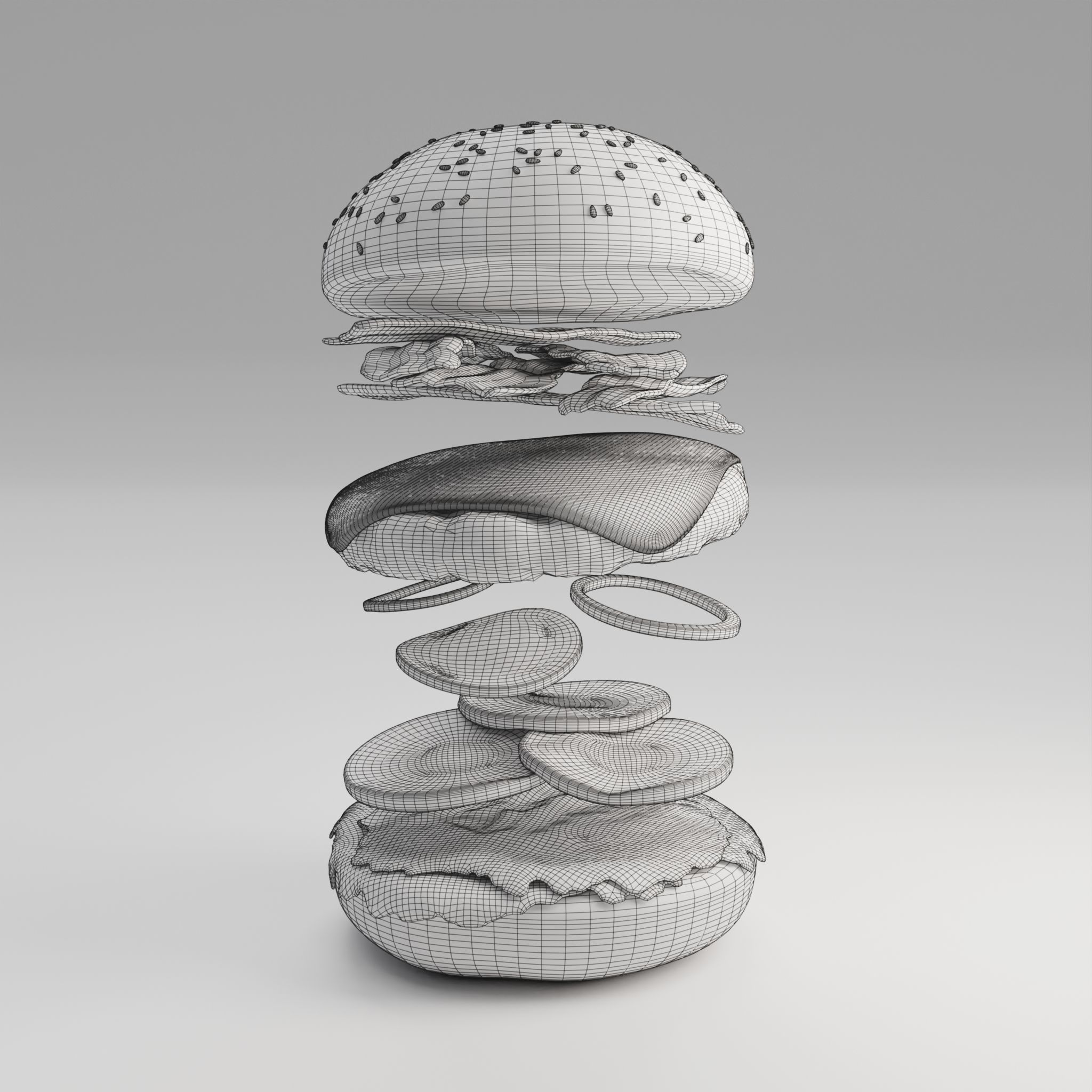 Burger - Cheese Burger - Bacon Burger 3D model_11