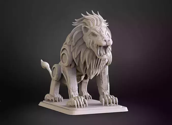 Sci fi Lion Statue