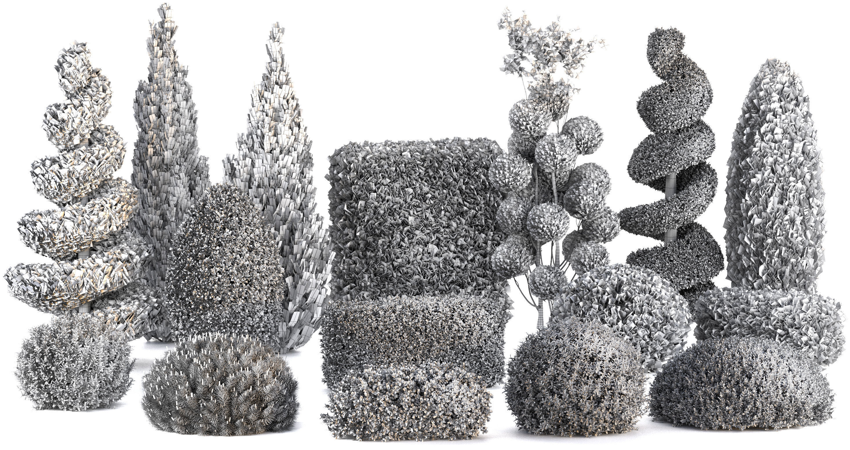 Bushes and Hedges Collection 3D model_6