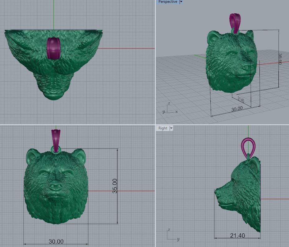 Pendant Bear 3D print model_7
