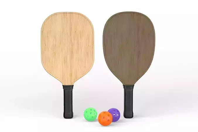 Wooden Pickleball Paddles and Balls