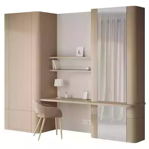 Japandi Minimalistic Home Office with Chair Oscar