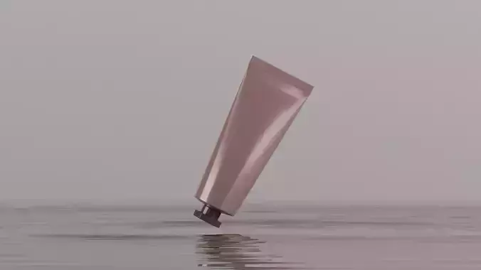 Cosmetic Tube with Water Reflection 3D model