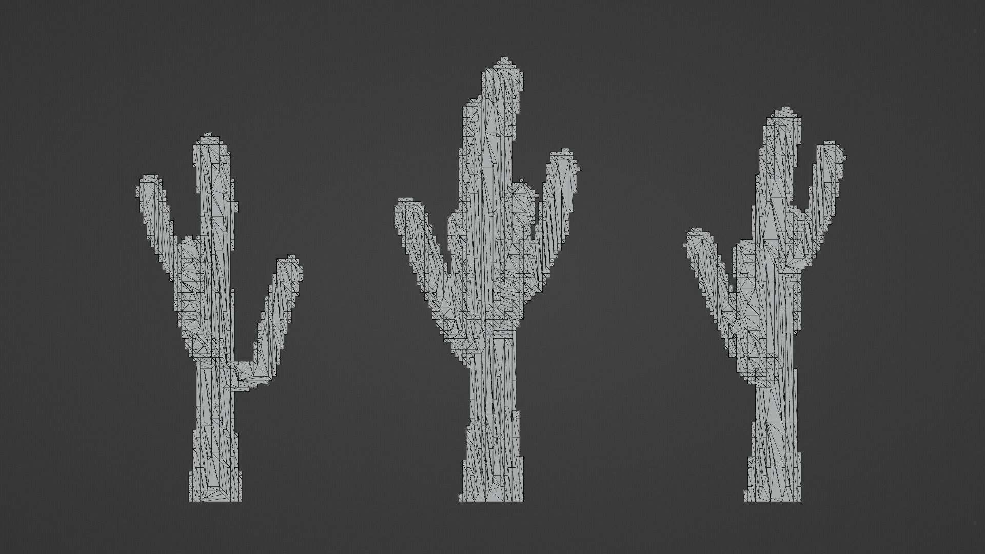 Isometric Cactus Set Low-poly 3D model_22