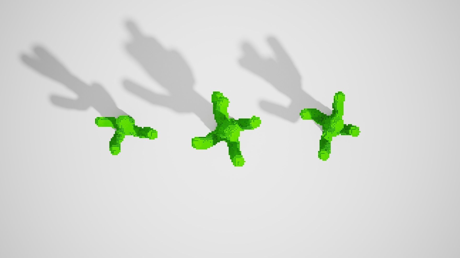 Isometric Cactus Set Low-poly 3D model_5