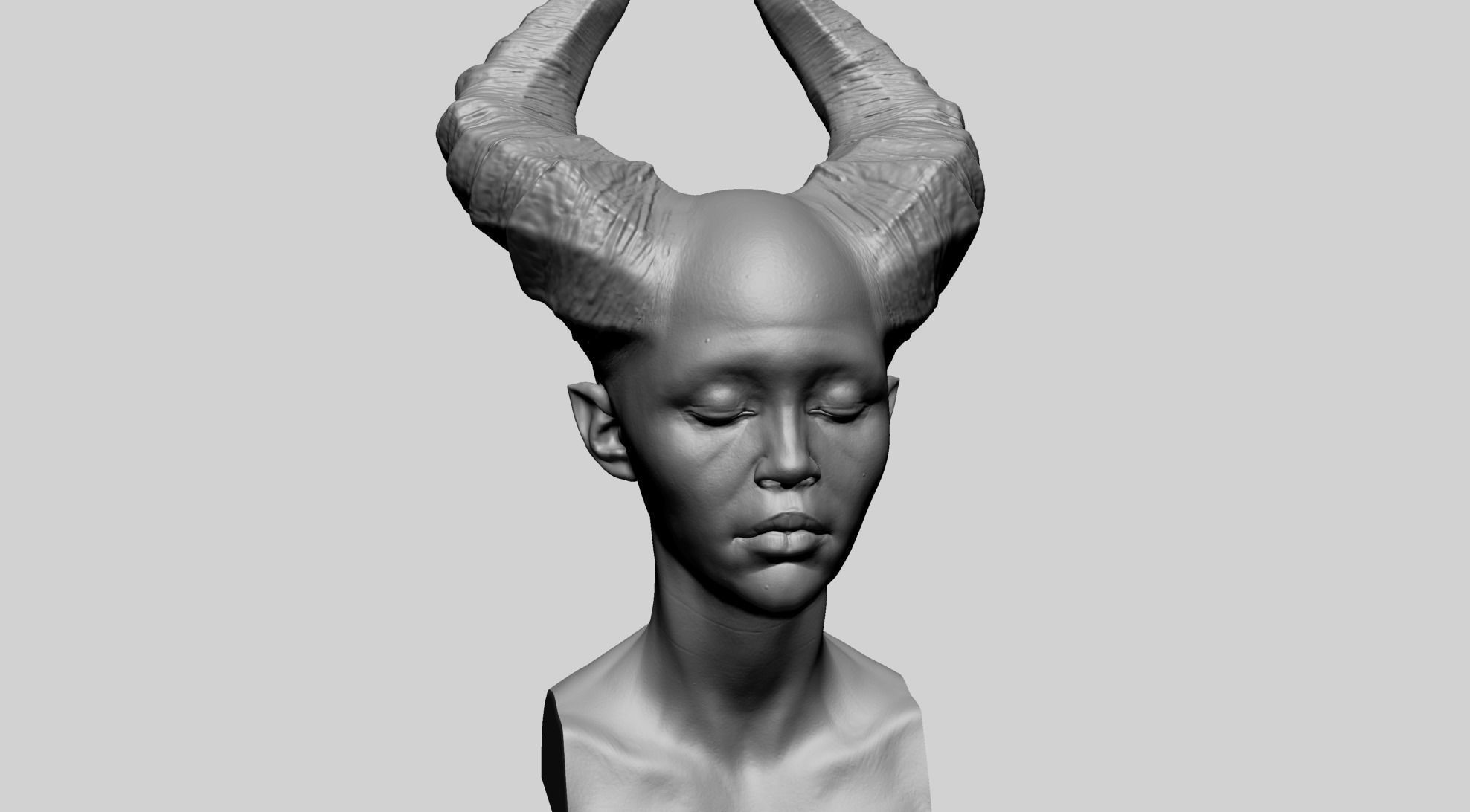 Female Creature Head Printable A 3D print model_1