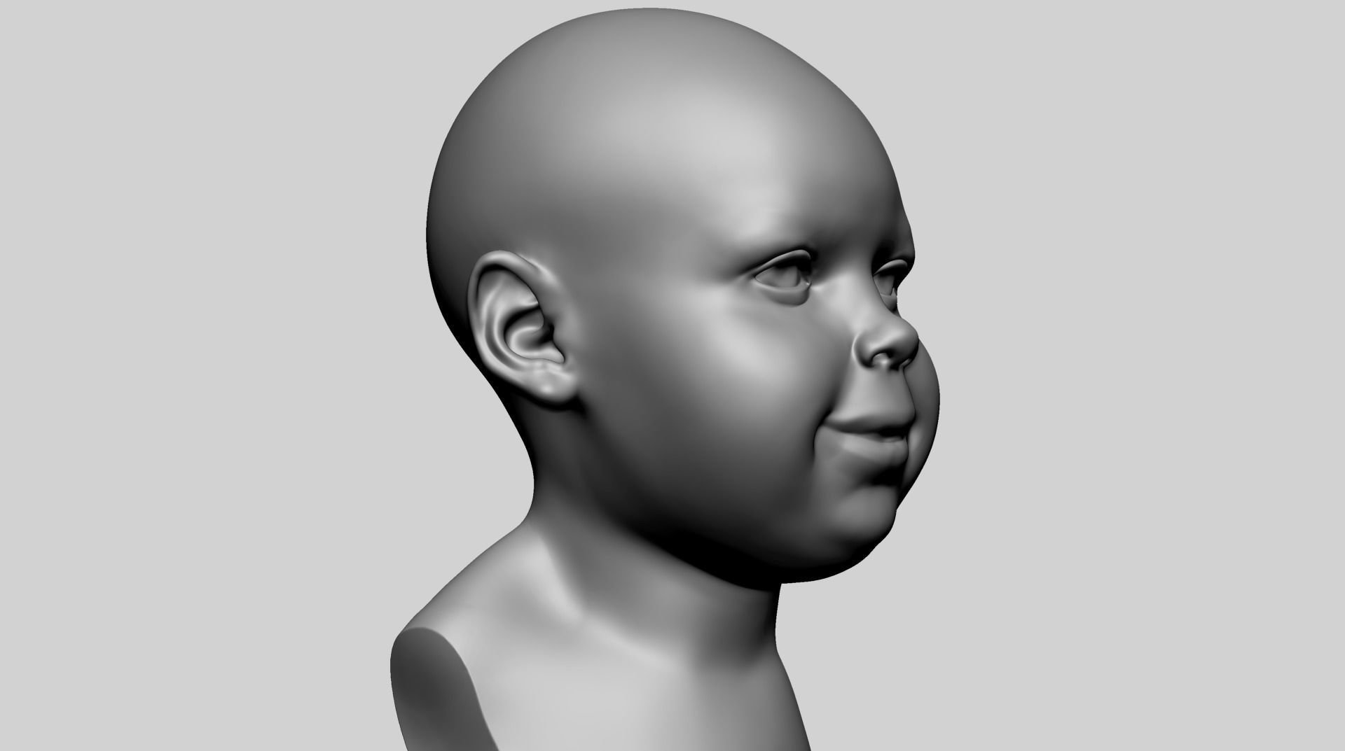 Baby Head B 3D model_1
