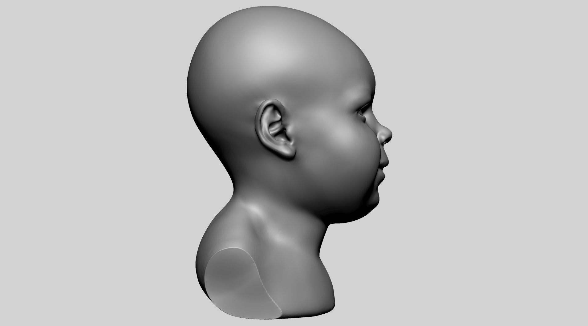 Baby Head B 3D model_2