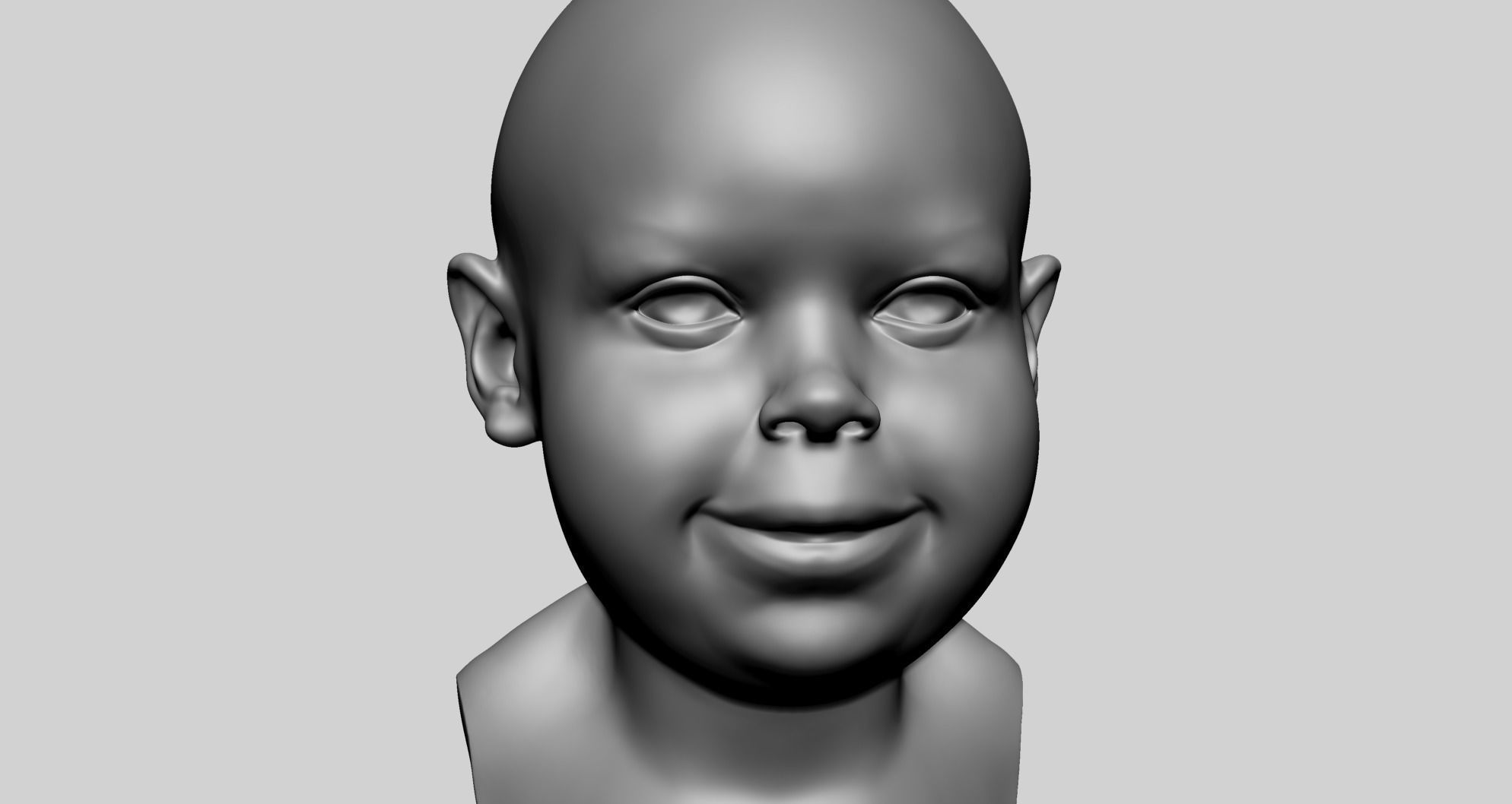 Baby Head B 3D model_9