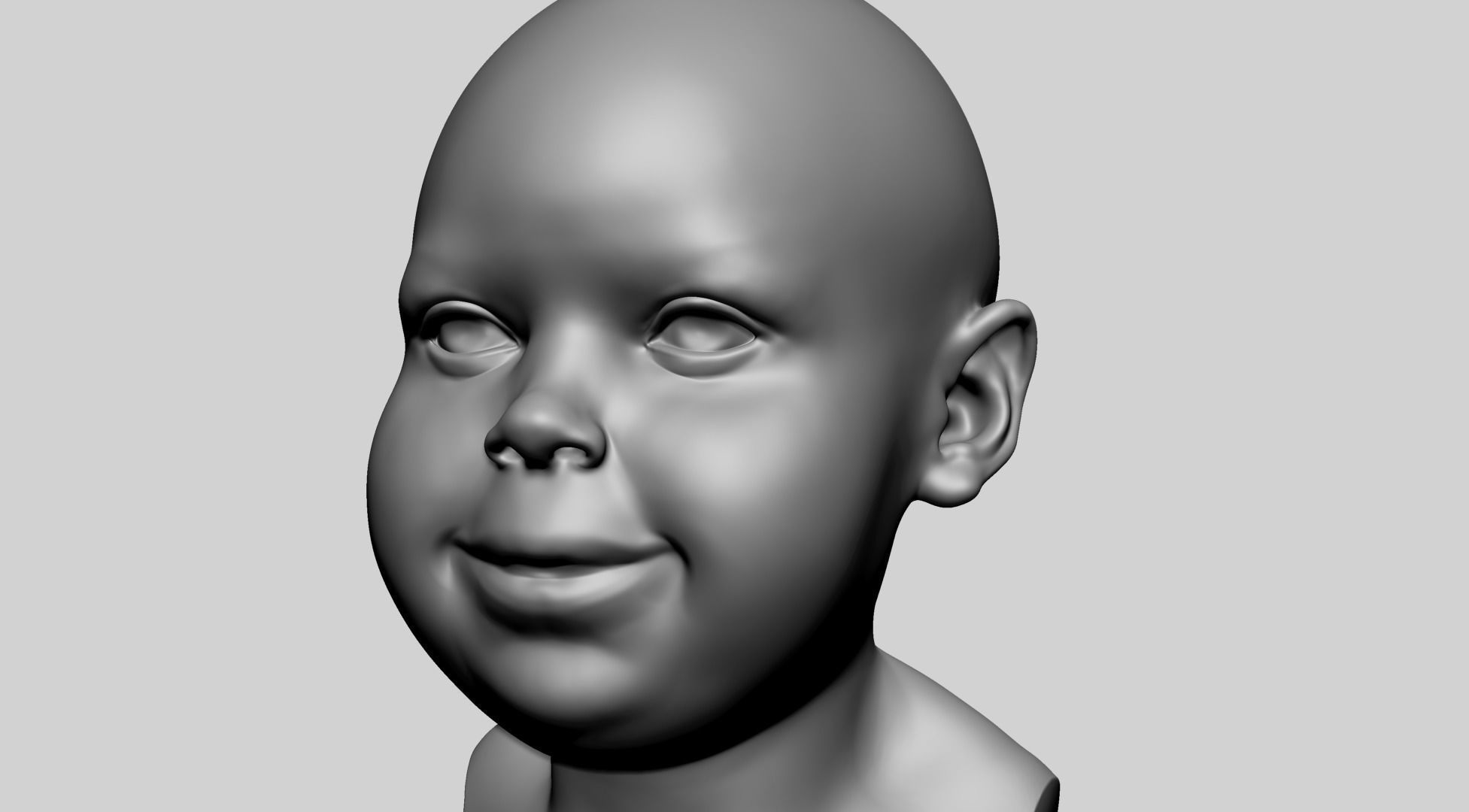 Baby Head B 3D model_6