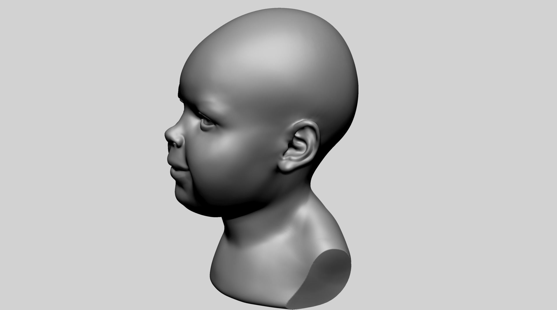 Baby Head B 3D model_4