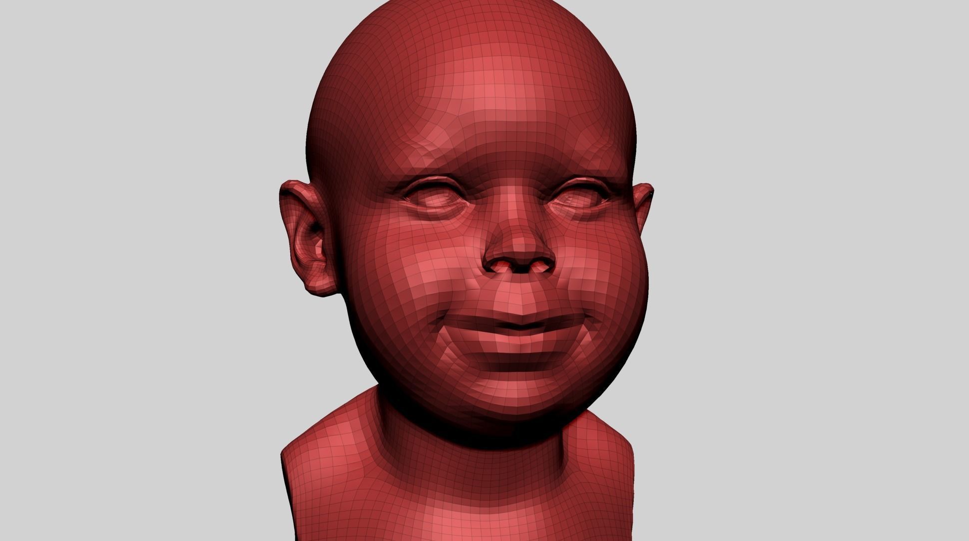 Baby Head B 3D model_8