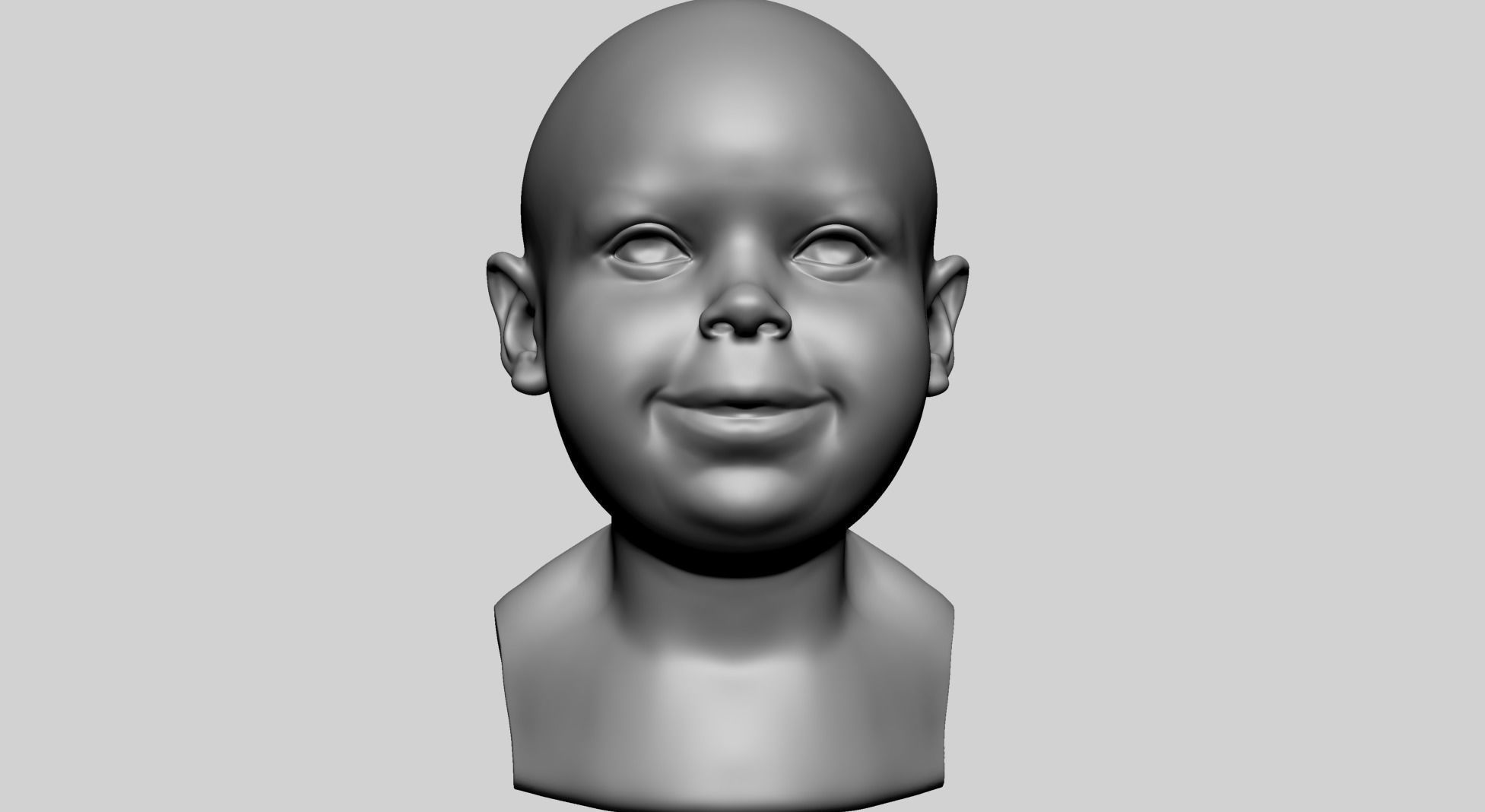 Baby Head B 3D model_5