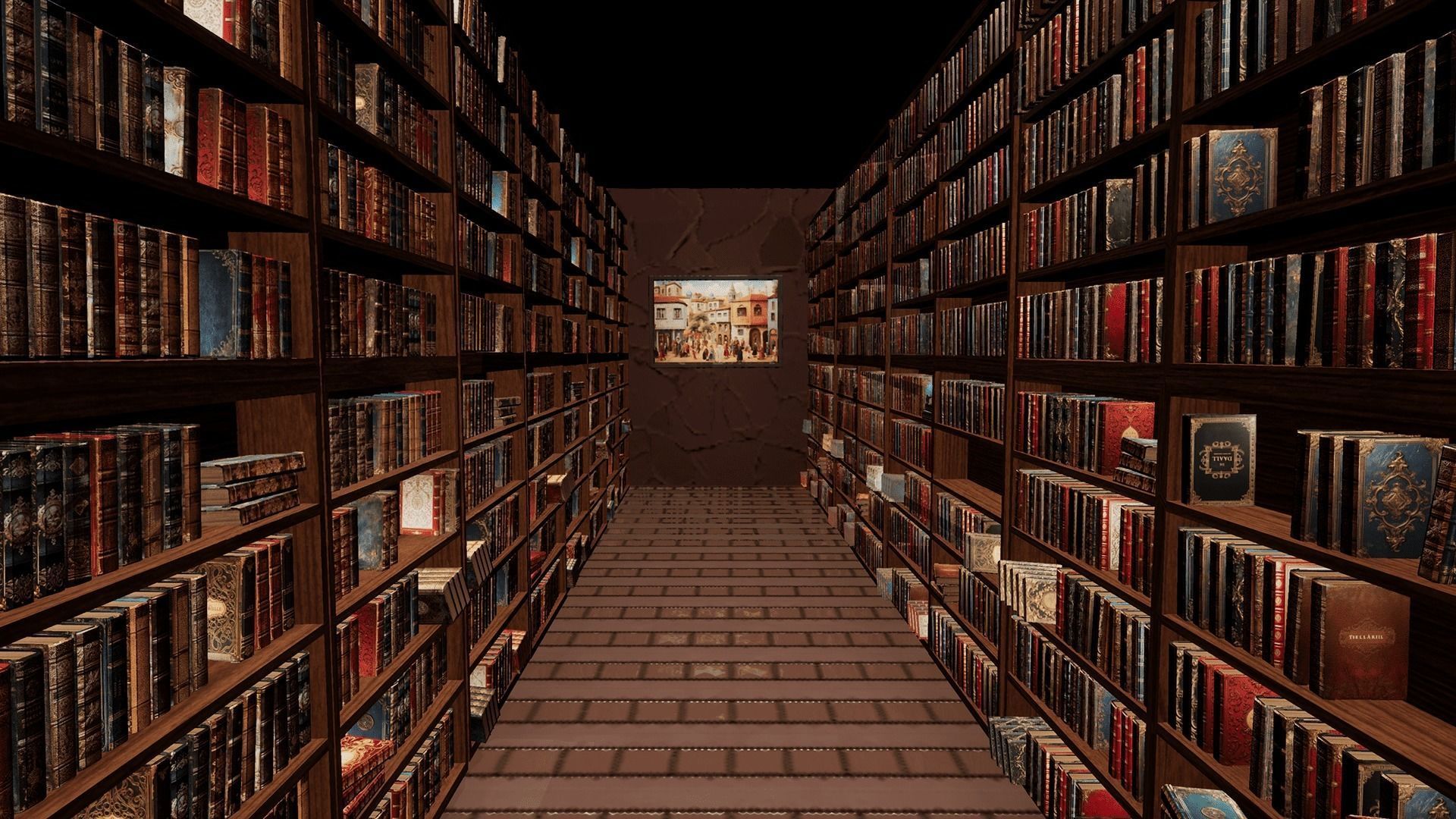 Library Low-poly 3D model_3