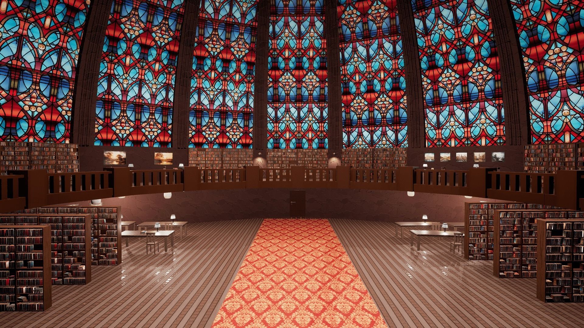 Library Low-poly 3D model_29