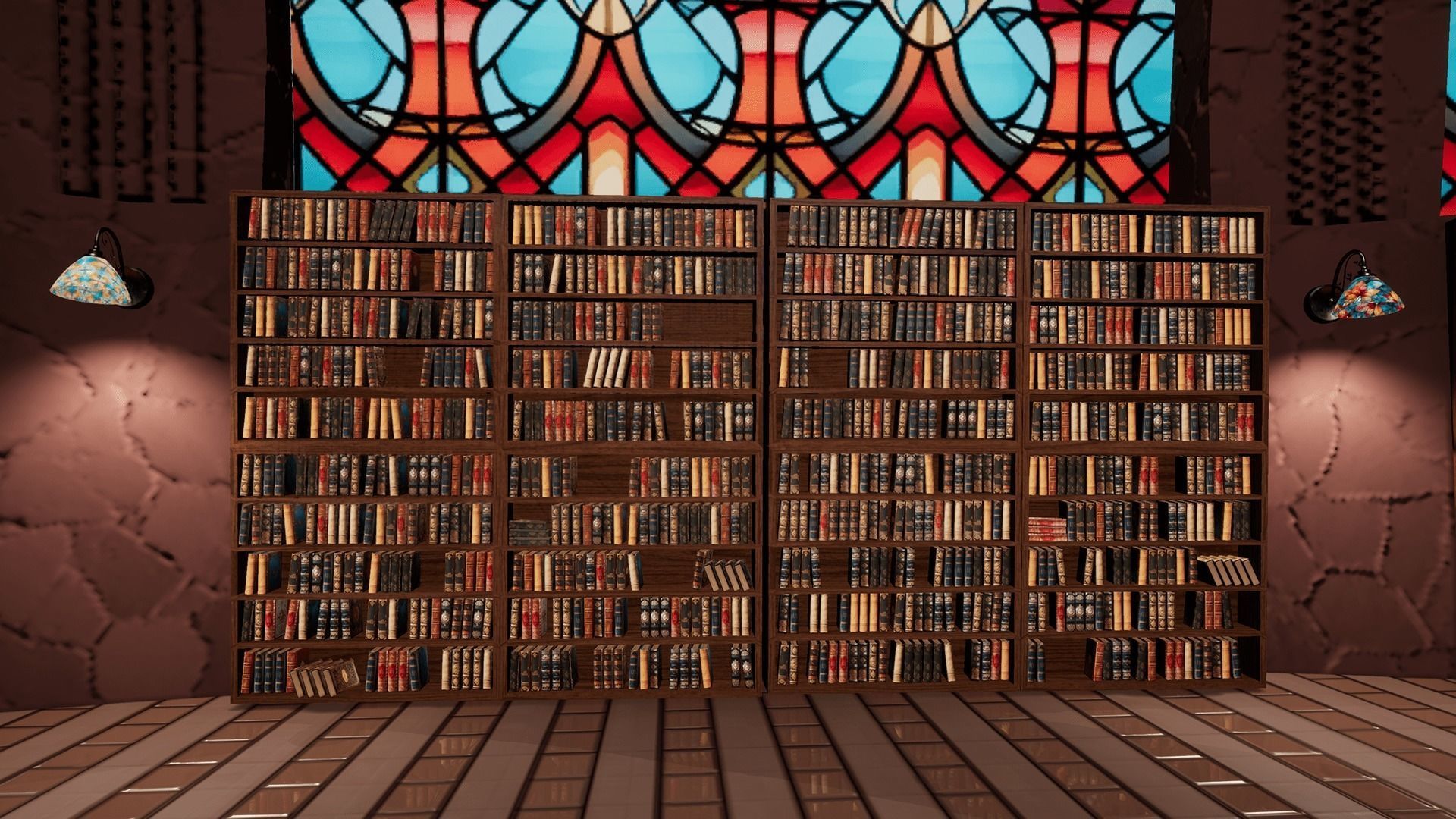 Library Low-poly 3D model_4