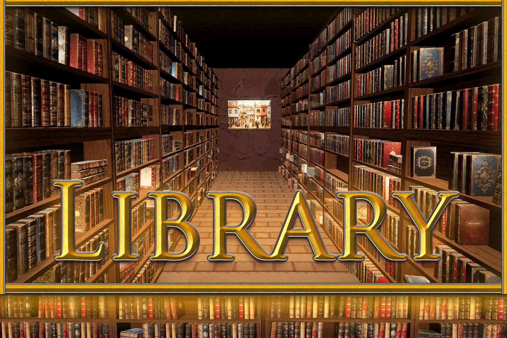 Library Low-poly 3D model_0