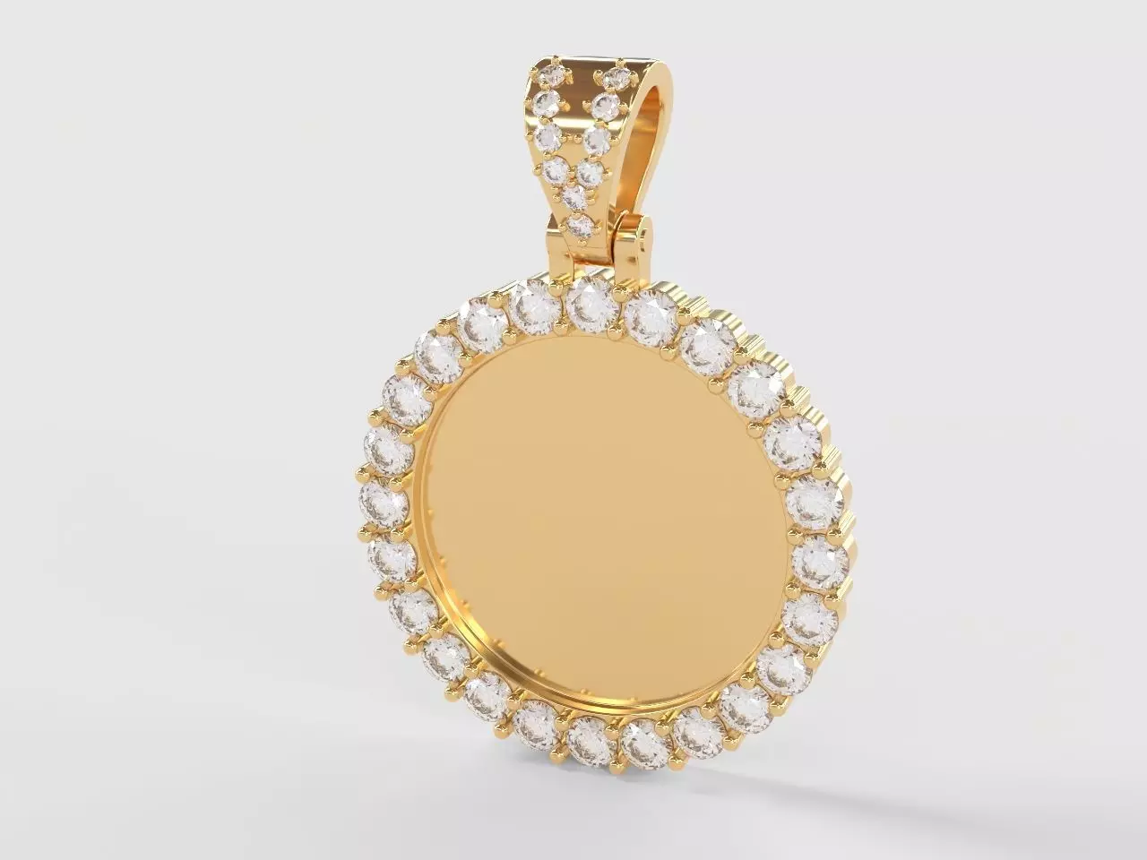 20mm small 3mm diamond photo picture frame pendant 3D print model