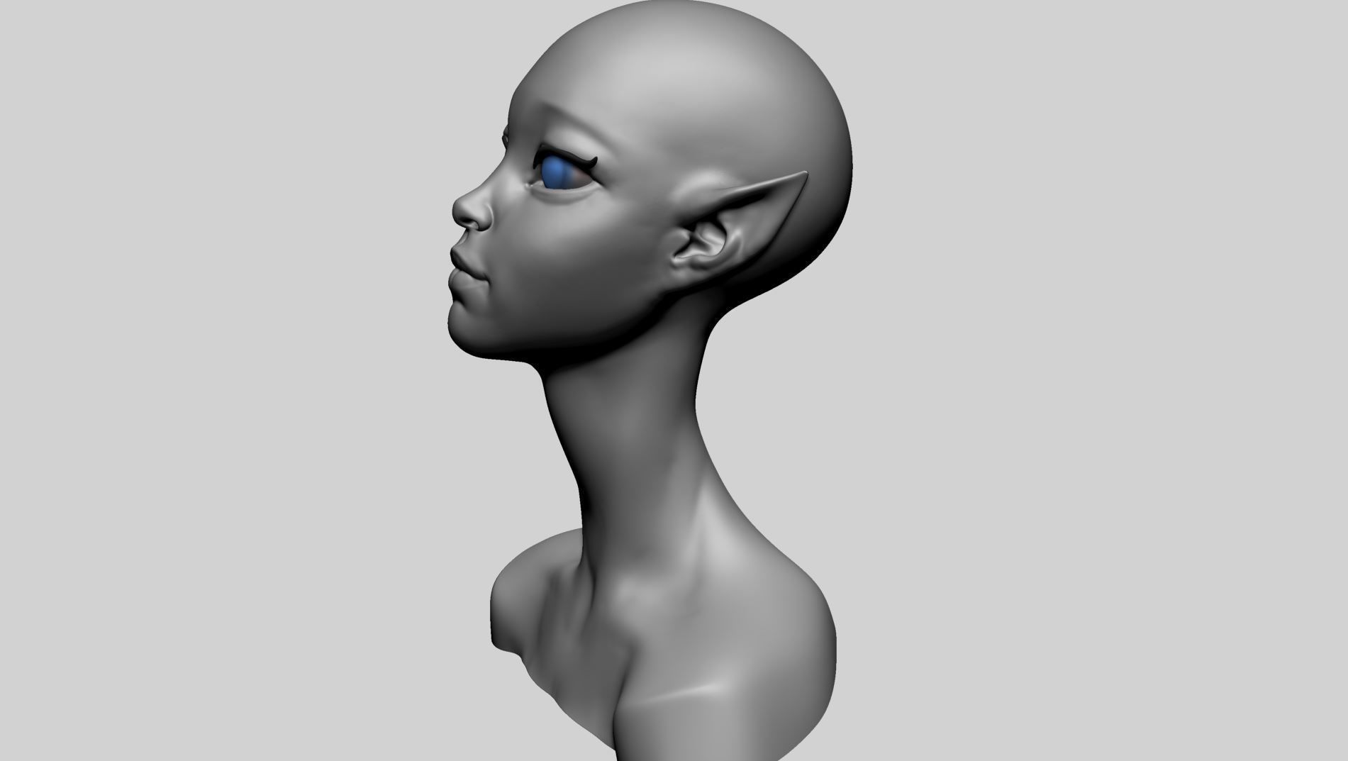 Stylized Elf Head C 3D model_6