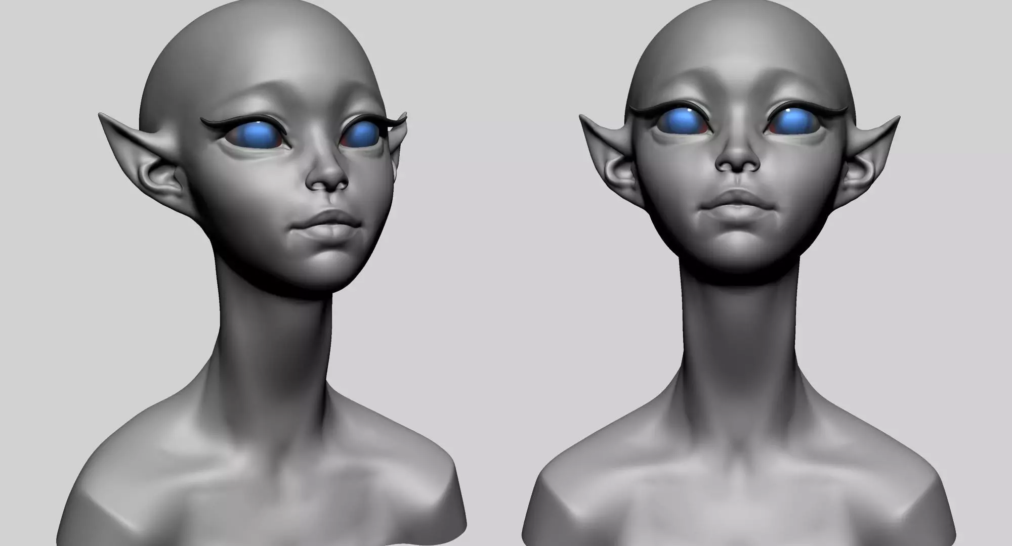 Stylized Elf Head C 3D model_0