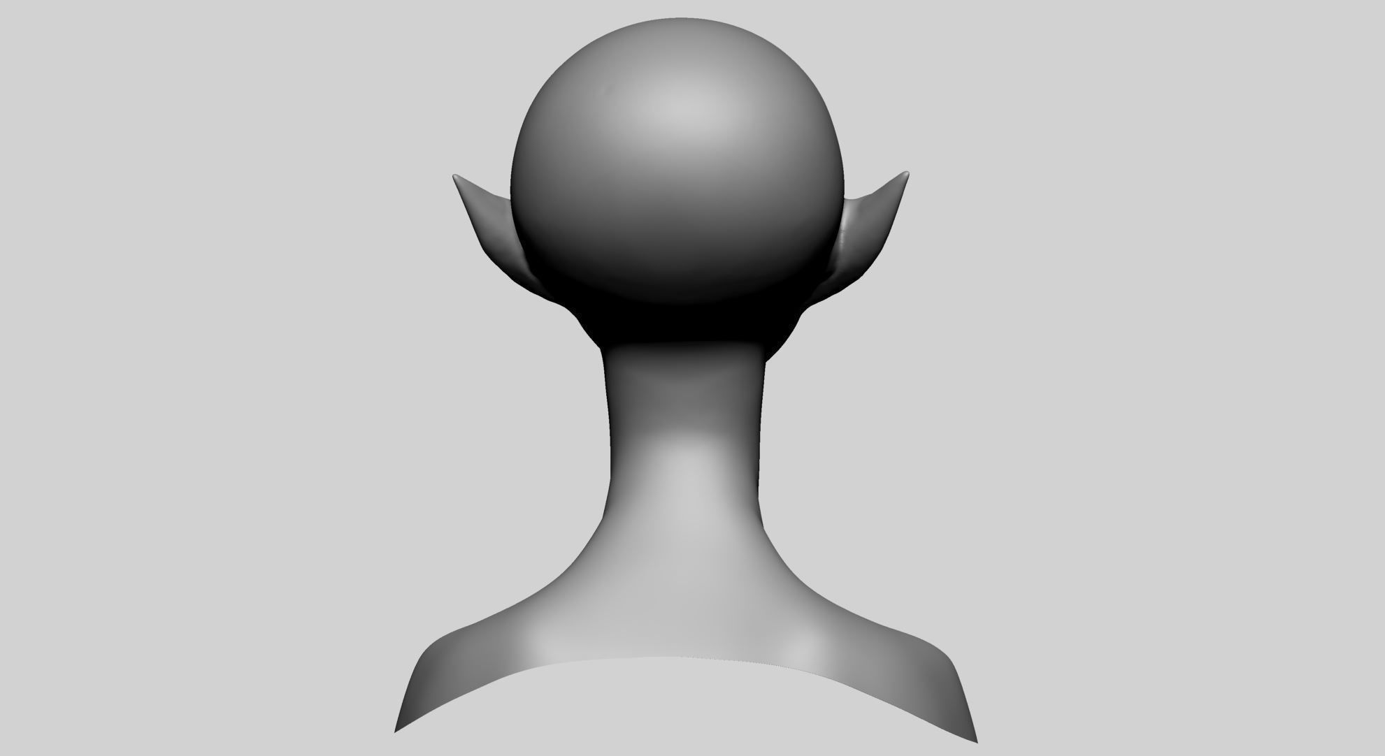 Stylized Elf Head C 3D model_4
