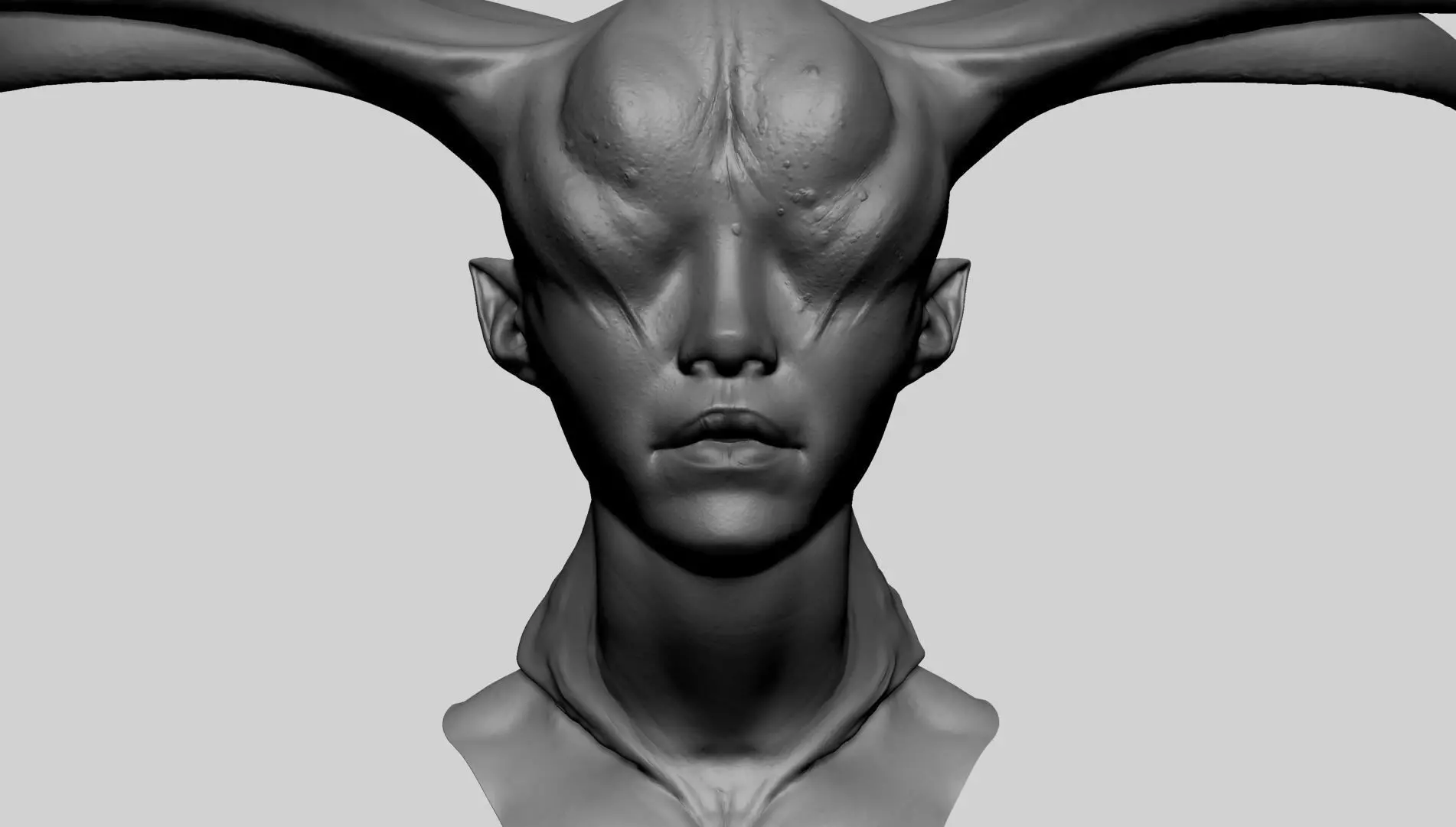 Fantasy Female Head T 3D model_0