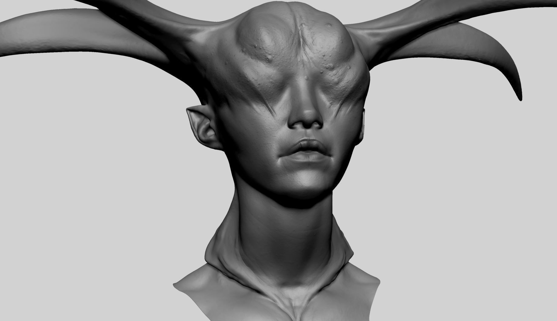 Fantasy Female Head T 3D model_1