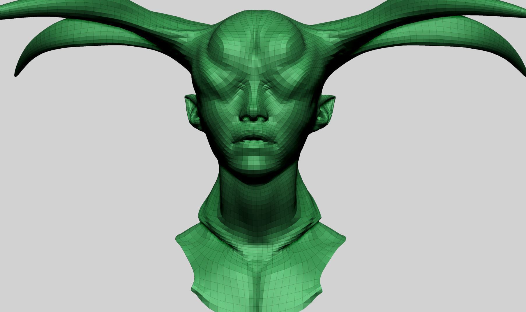 Fantasy Female Head T 3D model_12