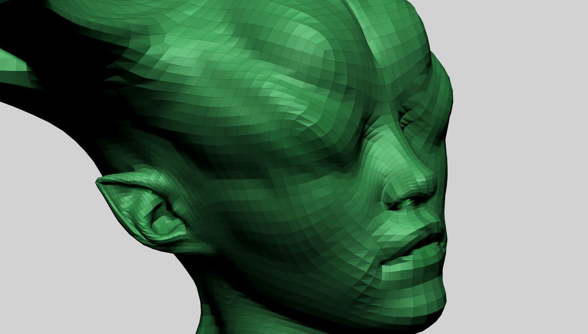 Fantasy Female Head T 3D model_11