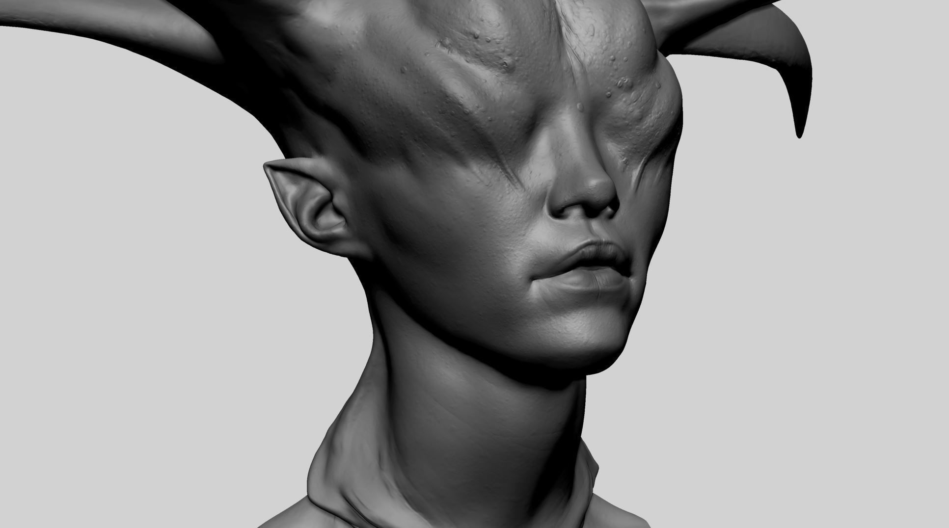 Fantasy Female Head T 3D model_8