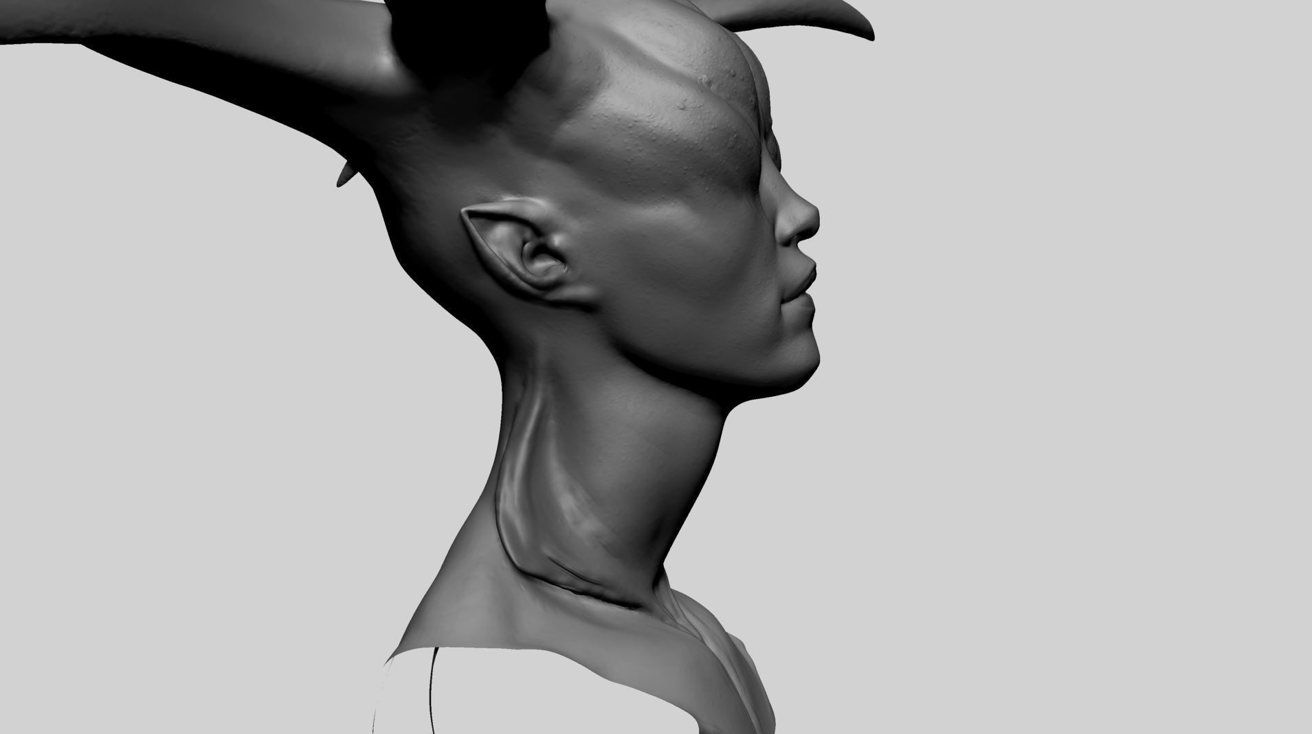 Fantasy Female Head T 3D model_3