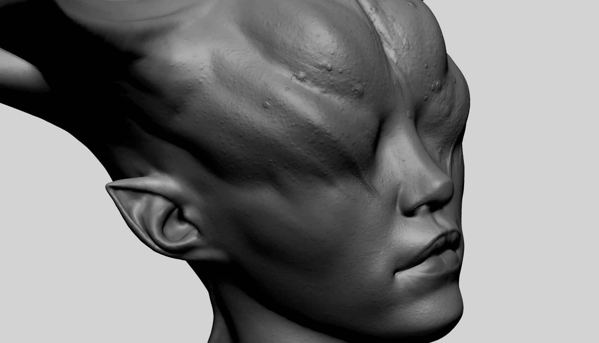 Fantasy Female Head T 3D model_10