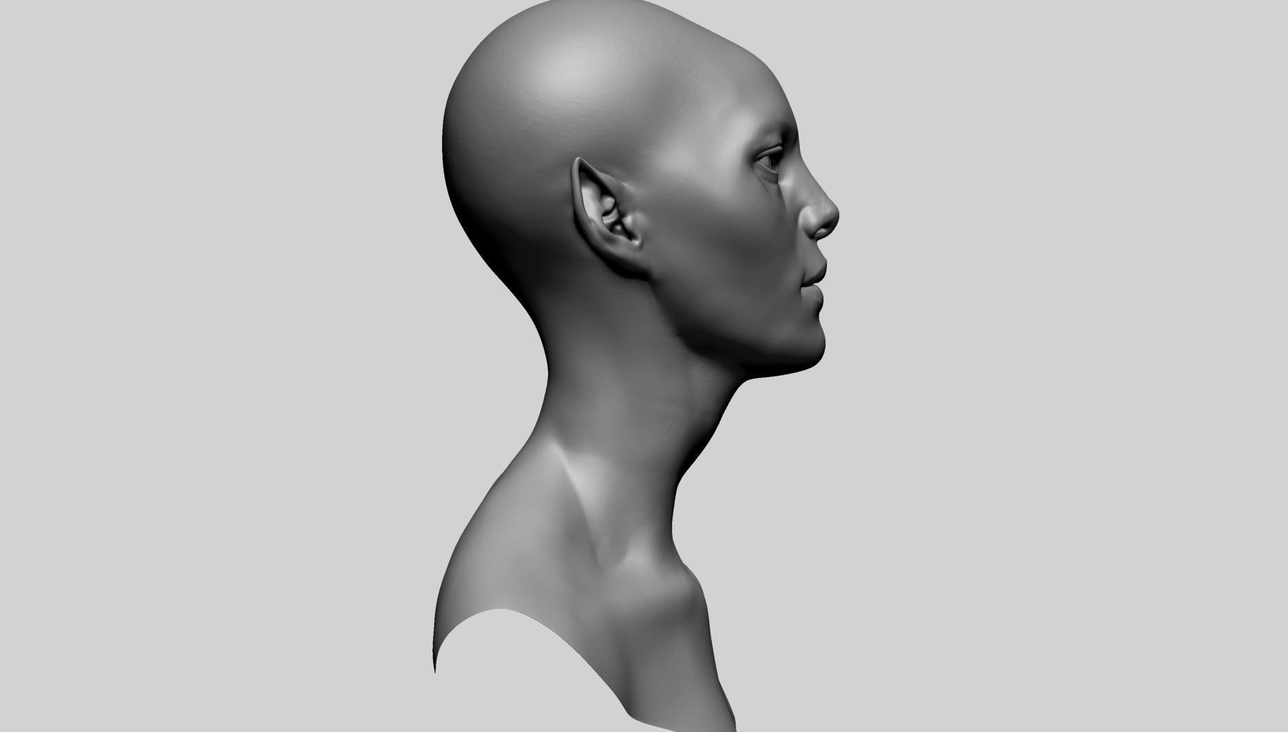 Fantasy Female Head A1 3D model_3