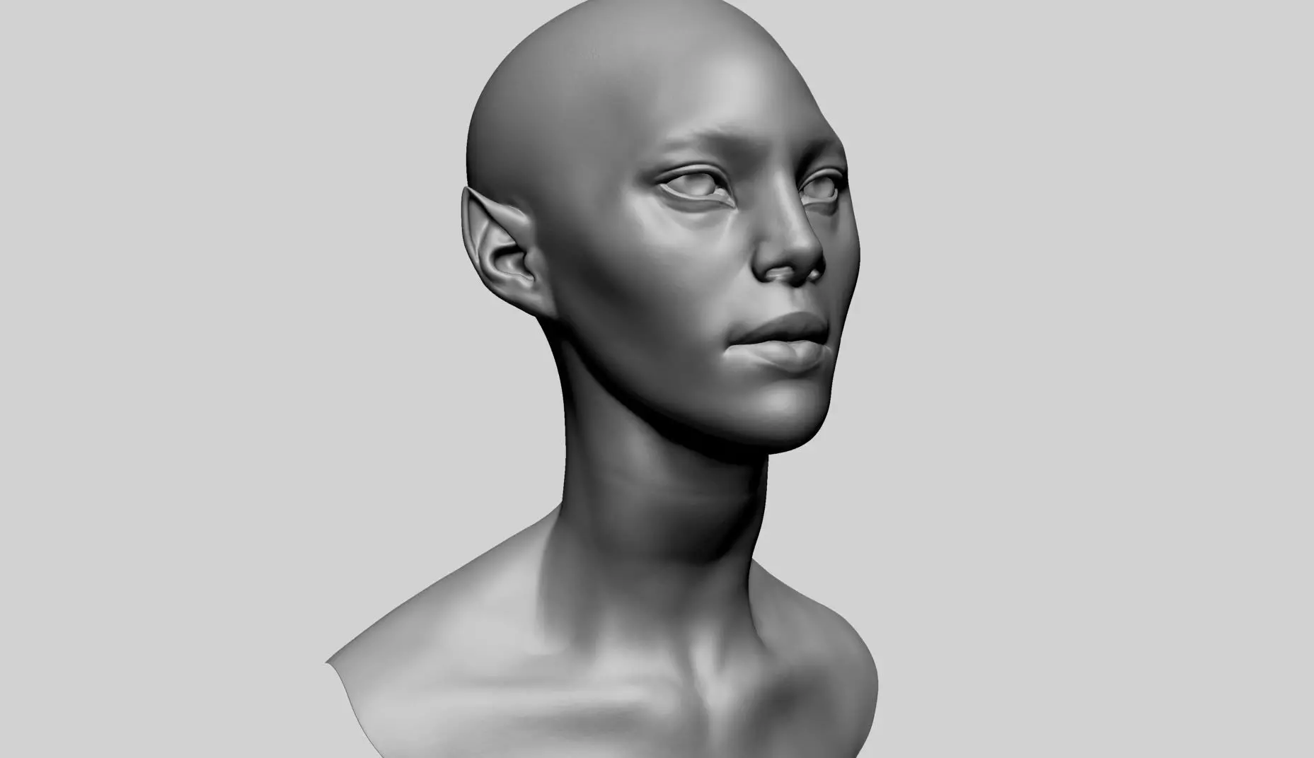 Fantasy Female Head A1 3D model_0