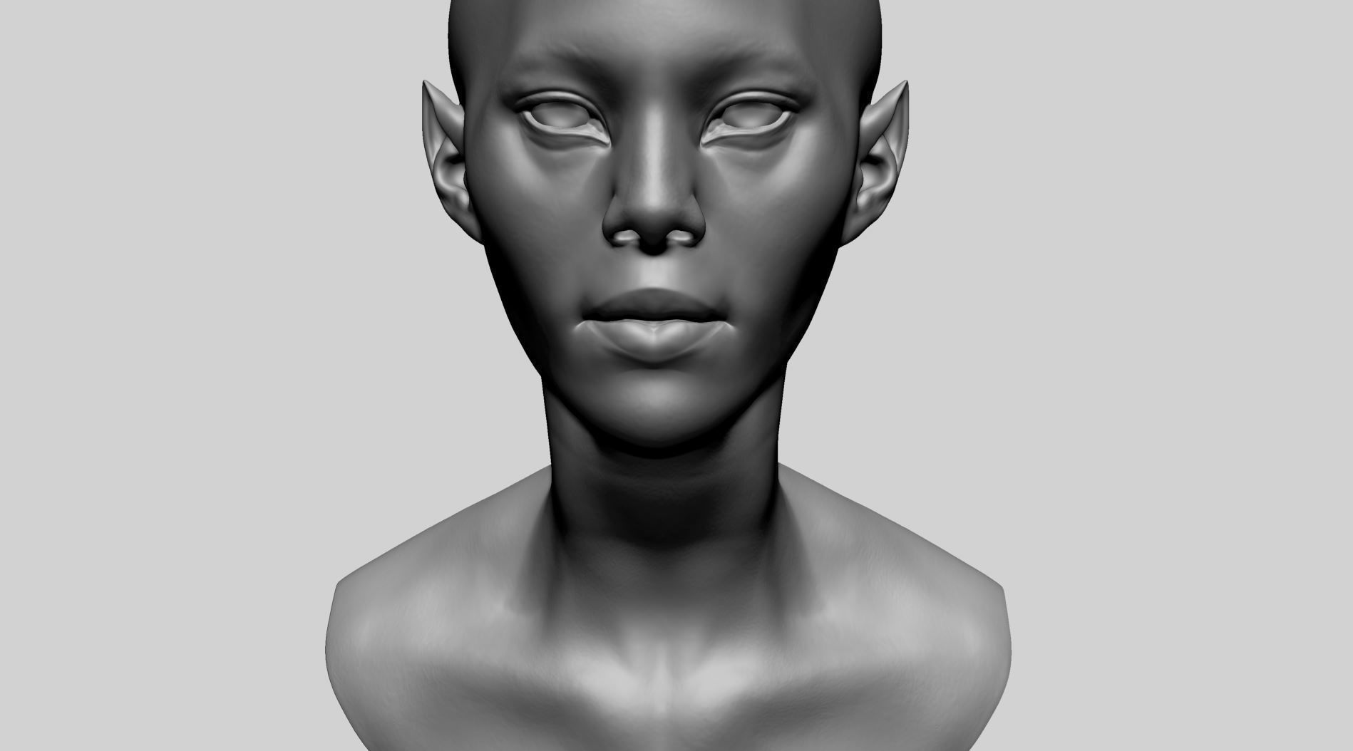 Fantasy Female Head A1 3D model_8